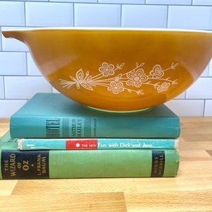 Vintage PYREX Butterfly Gold Cinderella Bowl #444 Orange Yellow 60s 70s Flower